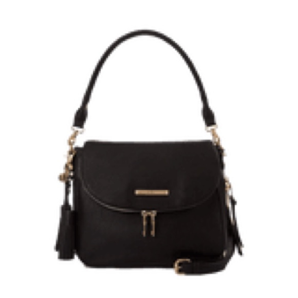 Poppy & Peonies Black Crossbody Bag